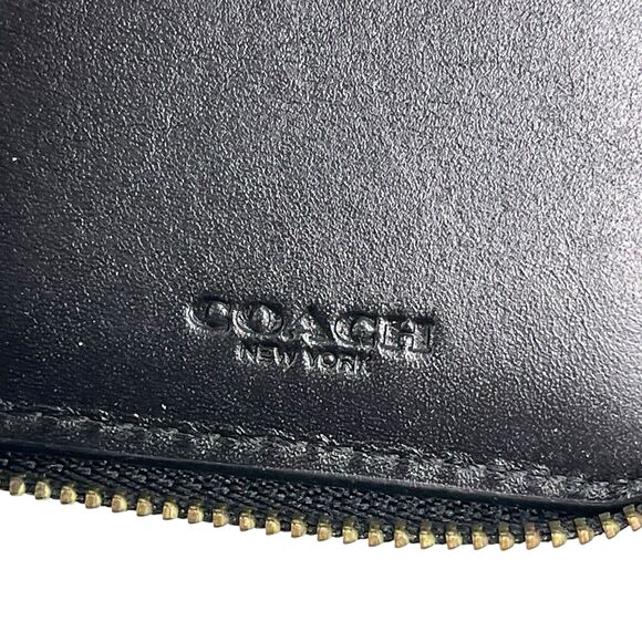 COACH Small Zip Around Wallet Card Case With Quilting Blue - Picture 5 of 8